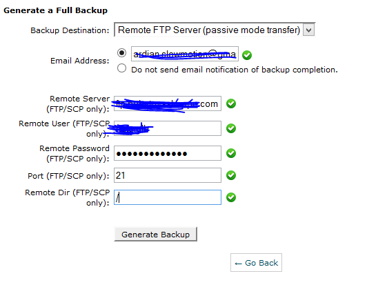 full backup remote FTP